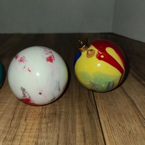 Set Of 4 Painted Multi Color Christmas Ornament - Picture 3 of 6